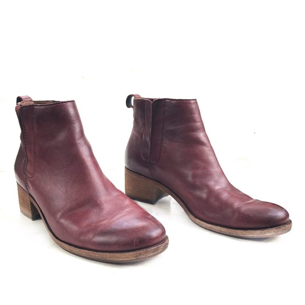 Korkease Mindo Burgundy Leather Heeled Chelsea Ankle Boot 9M - Picture 1 of 13